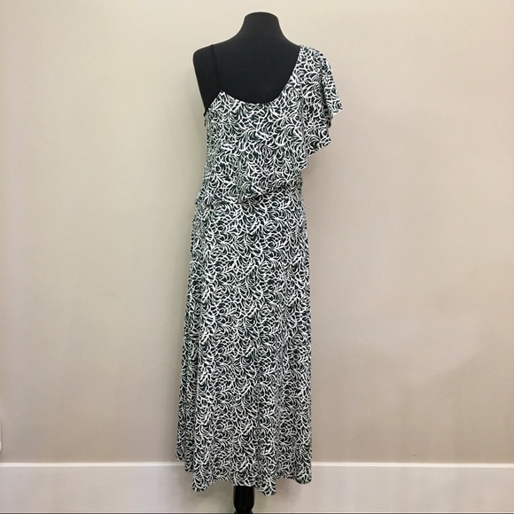 CLUB MONACO Asymmetrical Ribbed Pattern High Low Maxi Dress Women’s Size 10 - Picture 3 of 14